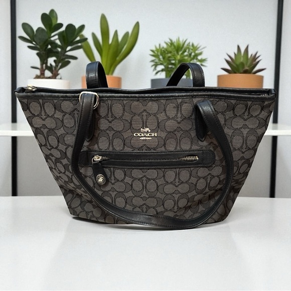 Coach Signature Black and Gray Tote Bag - Picture 1 of 4